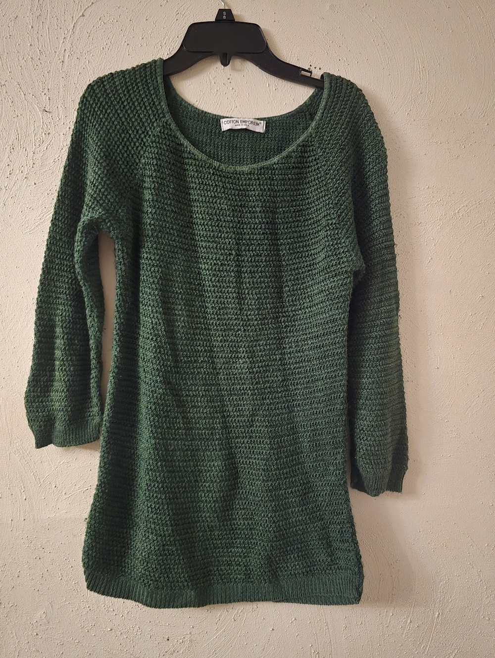 Cotton Emporium Forest Green Scoop Neck Knit Sweater